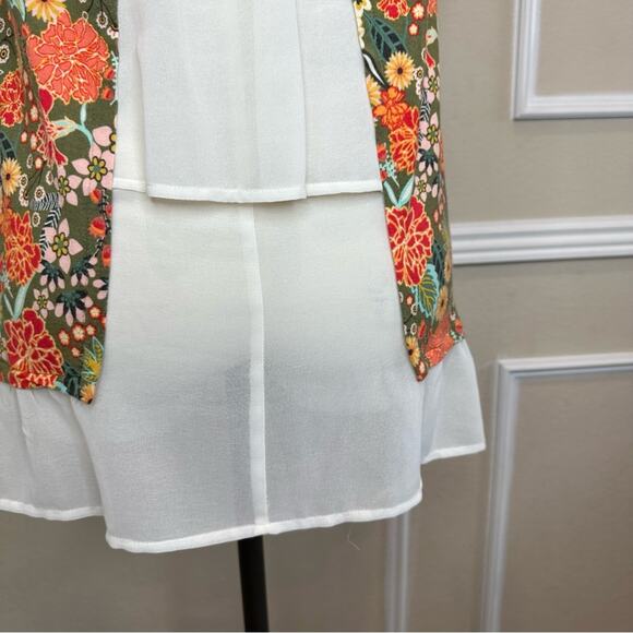 MATILDA JANE Women’s Sleeveless Layered Casual Floral Green Tank Flowy Sz Small - Picture 11 of 16
